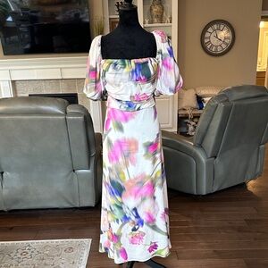 Alex Marie Multicolor Floral Midi Dress